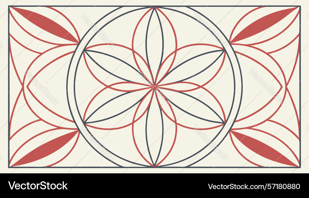 Stylized radial flower pattern abstract circular vector image