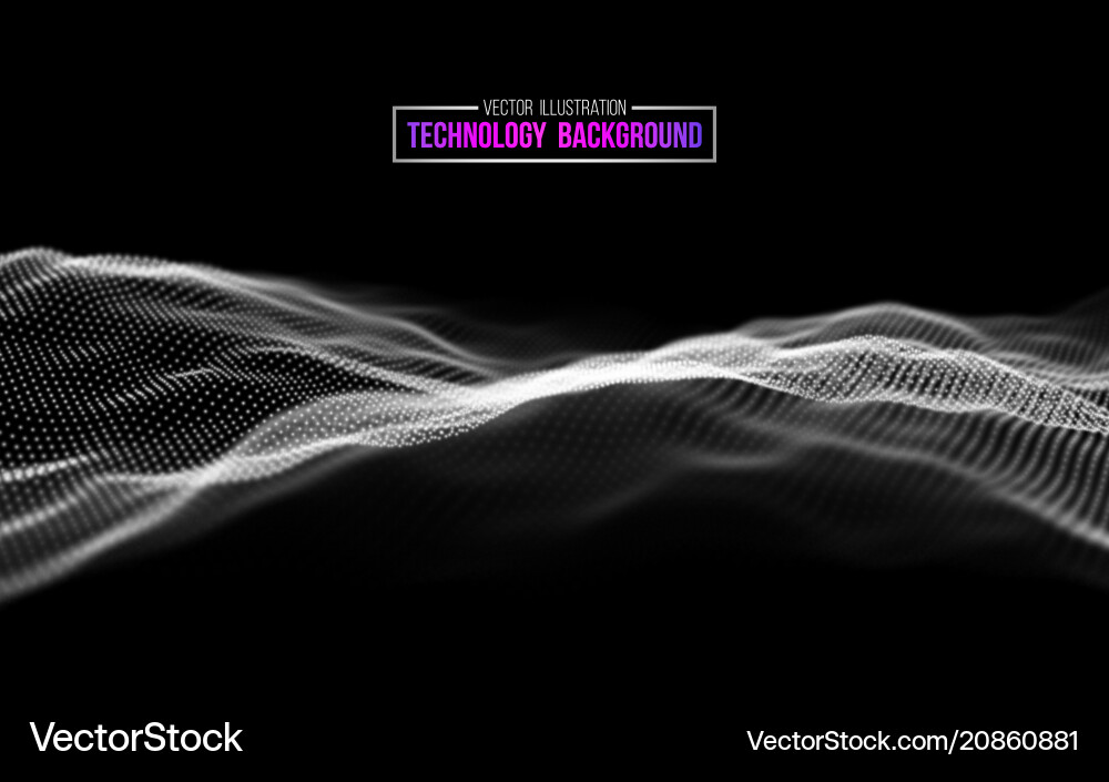 3D Technology Grid Background vector image