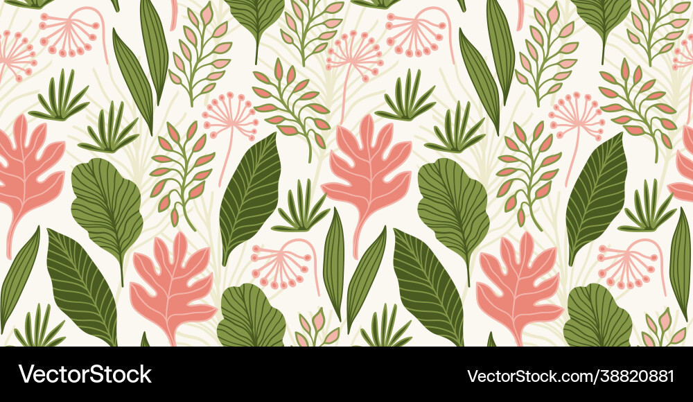Artistic seamless pattern with abstract leaves Artistic seamless pattern with abstract leaves vector image