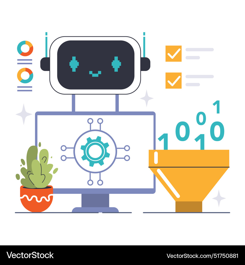 Chat bot user integration concept digital Chat bot user integration concept digital vector image