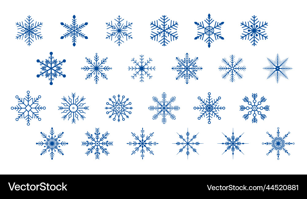 Collection of geometric christmas snow flake Collection of geometric christmas snow flake vector image