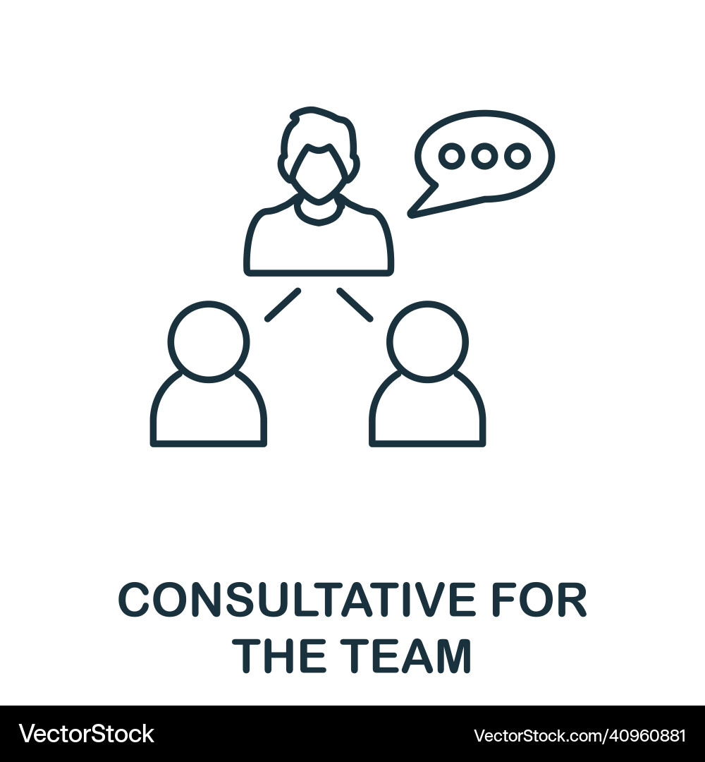 Consultative for the team icon line element from Vector Image