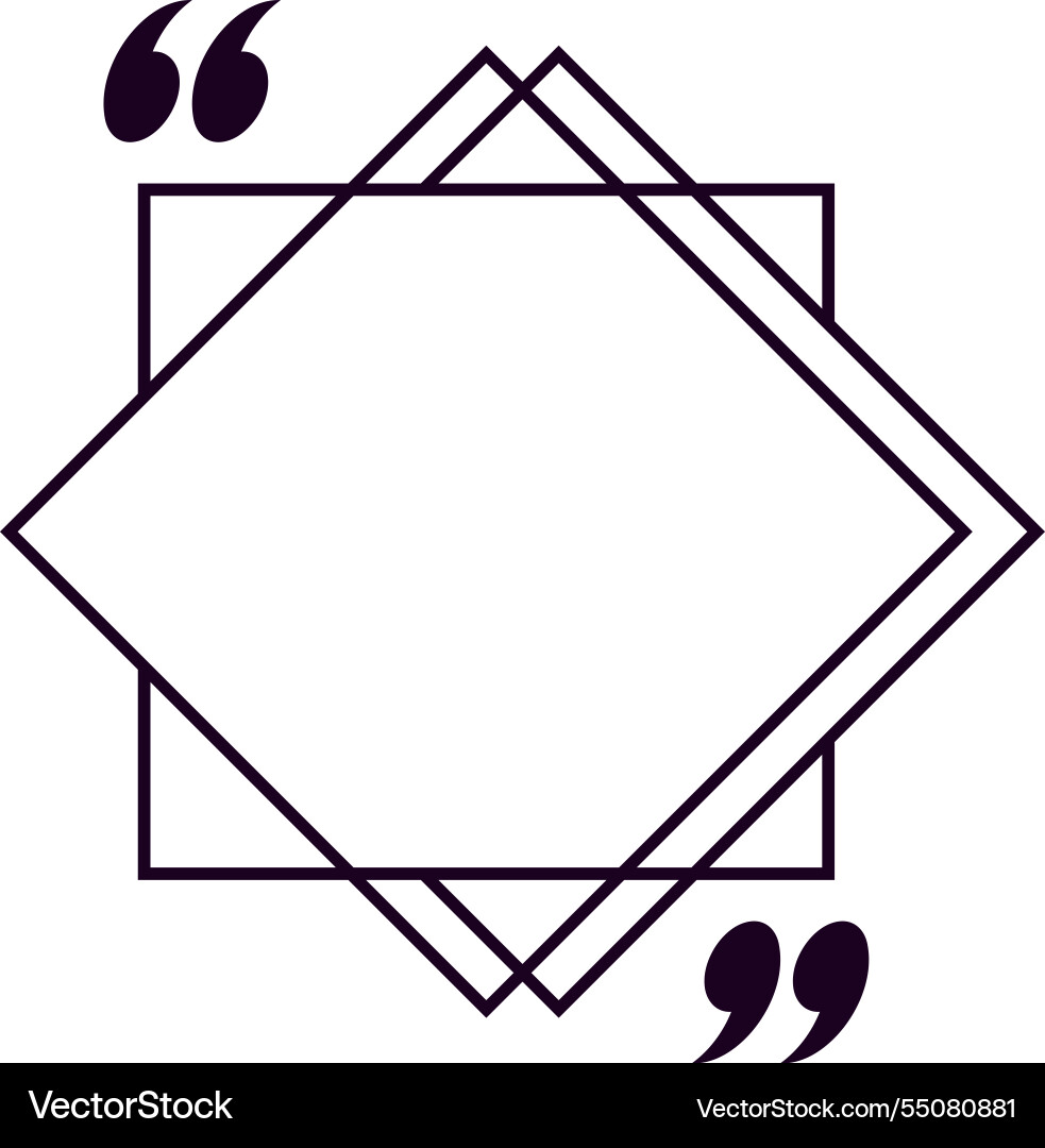 Double rhombus frame with quotation marks Double rhombus frame with quotation marks vector image