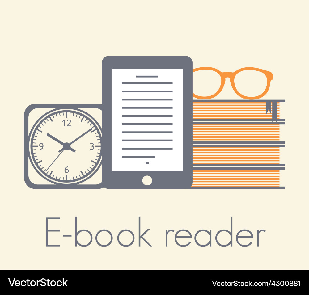 E book reader1 resize vector image