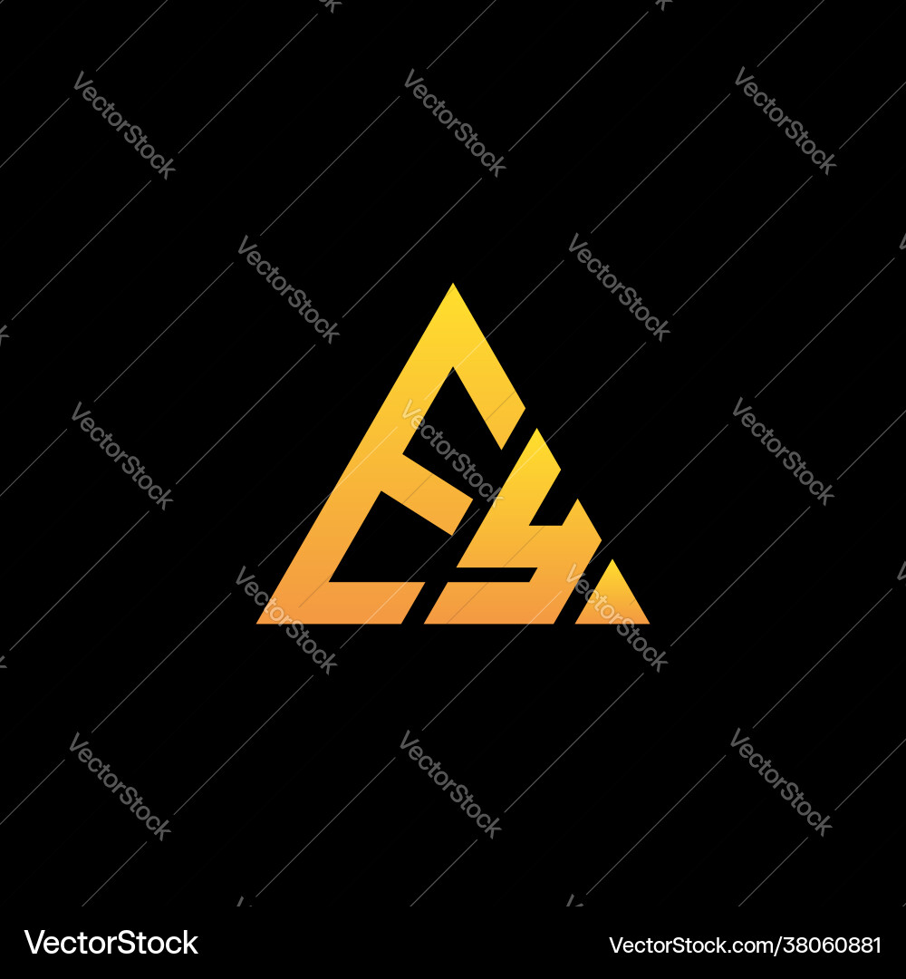 E y monogram initial logo with a yellow triangle E y monogram initial logo with a yellow triangle vector image