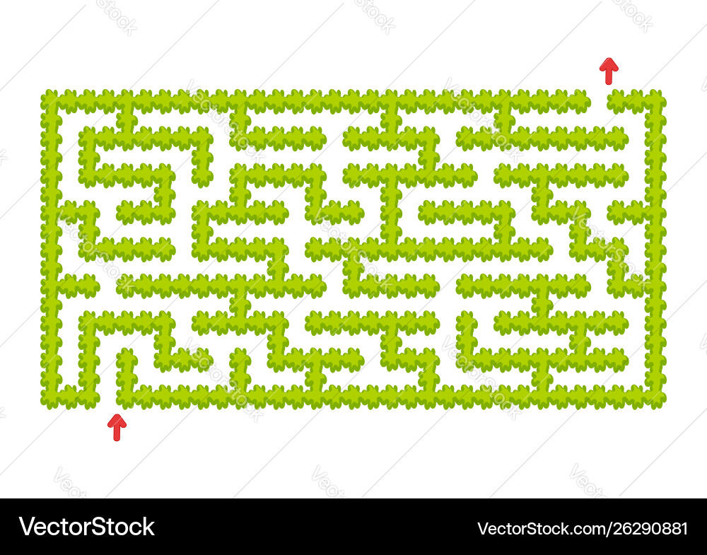 Farbe rechteckiger Labyrinth grüner Garten in Cartoon Farbe rechteckiger Labyrinth grüner Garten in Cartoon Vektorbild