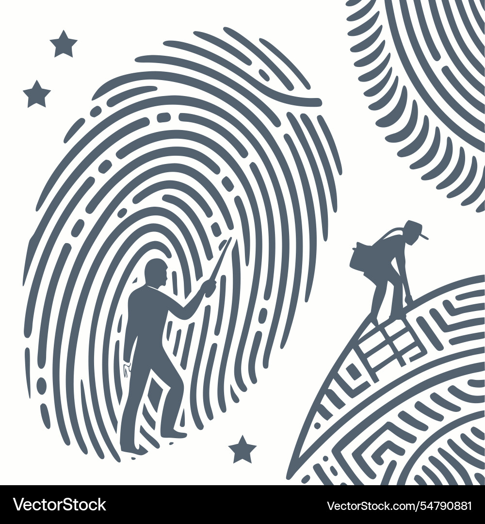 Fingerprint scans repeating patterns Vector Image