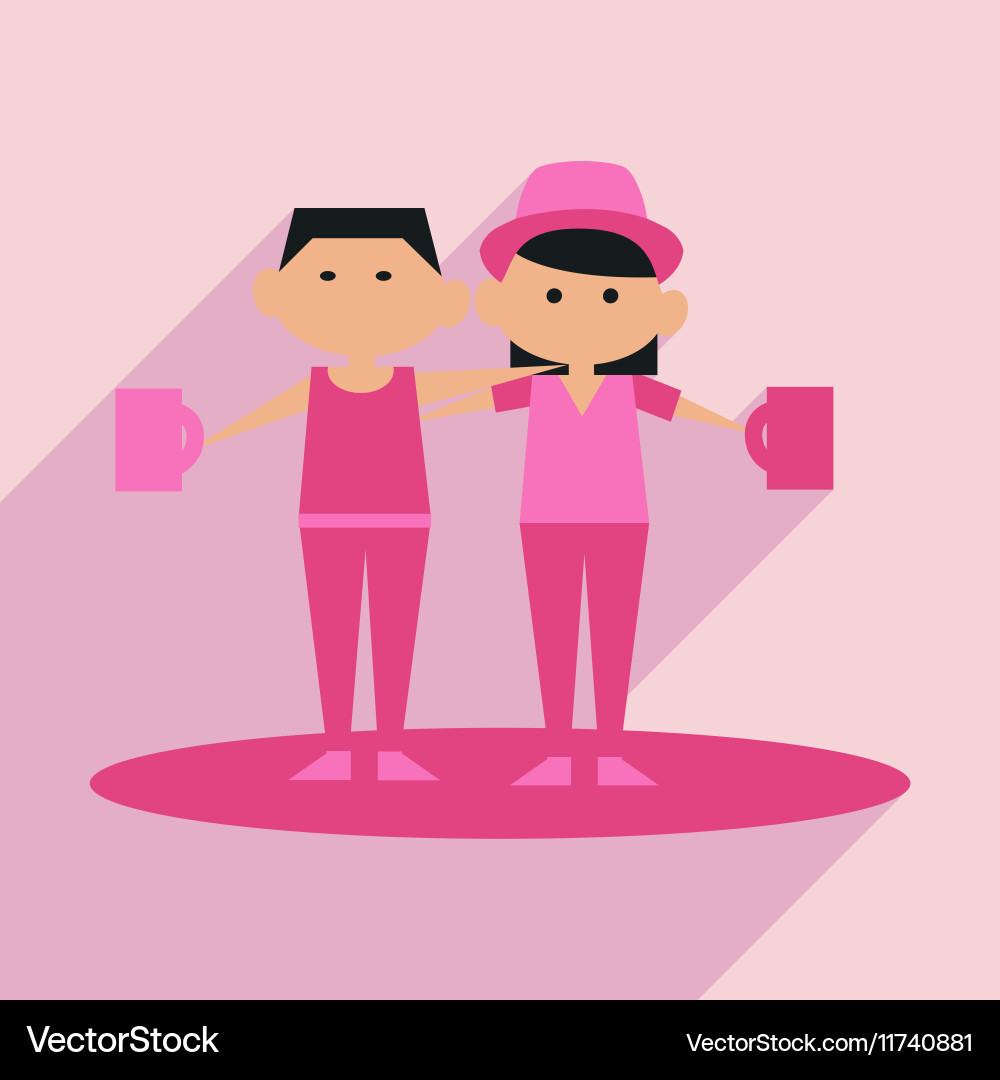 Flat with shadow icon and mobile application vector image