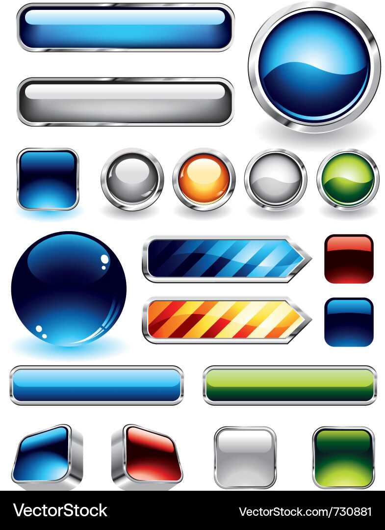 Glossy Button Set vector image