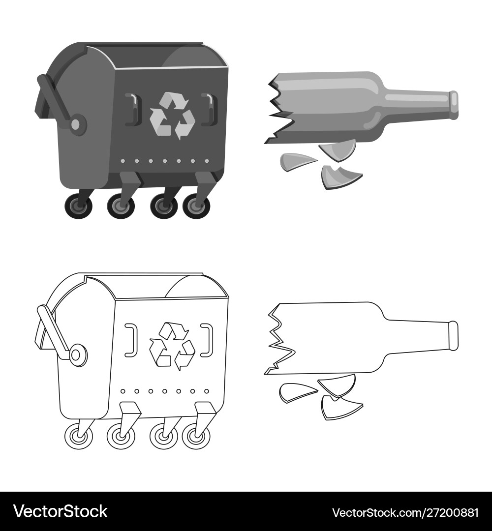 Isolated object refuse and junk sign set Vector Image