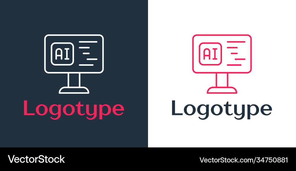 Logotype-Linie Software Web-Entwickler Programmierung Logotype-Linie Software Web-Entwickler Programmierung vektorbild