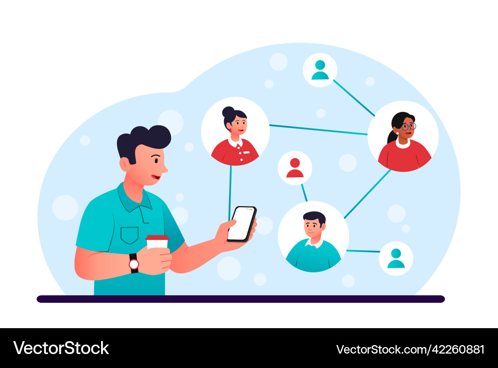 Man with smartphone Man with smartphone vector image