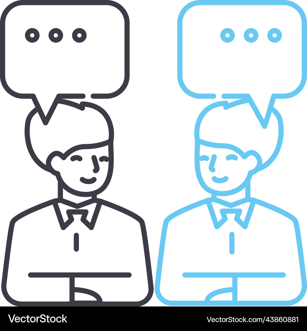Meeting line icon outline symbol Meeting line icon outline symbol vector image