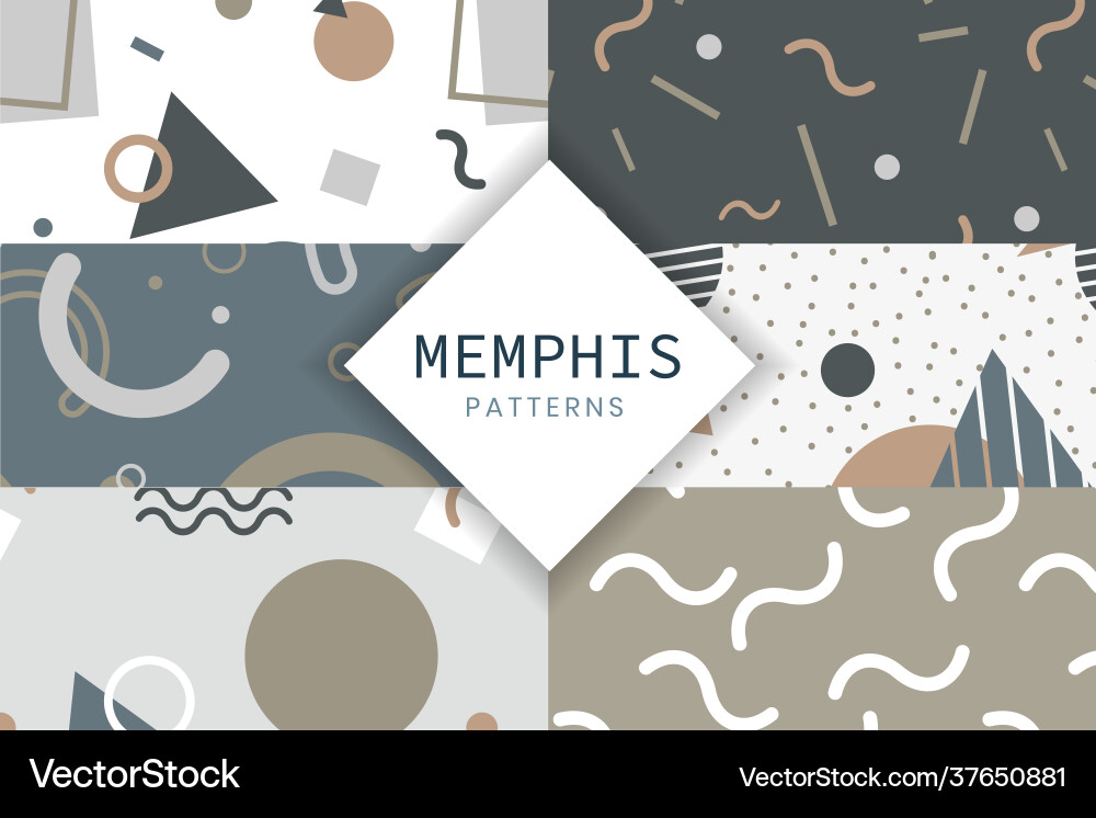 Memphis style pattern collection Memphis style pattern collection vector image