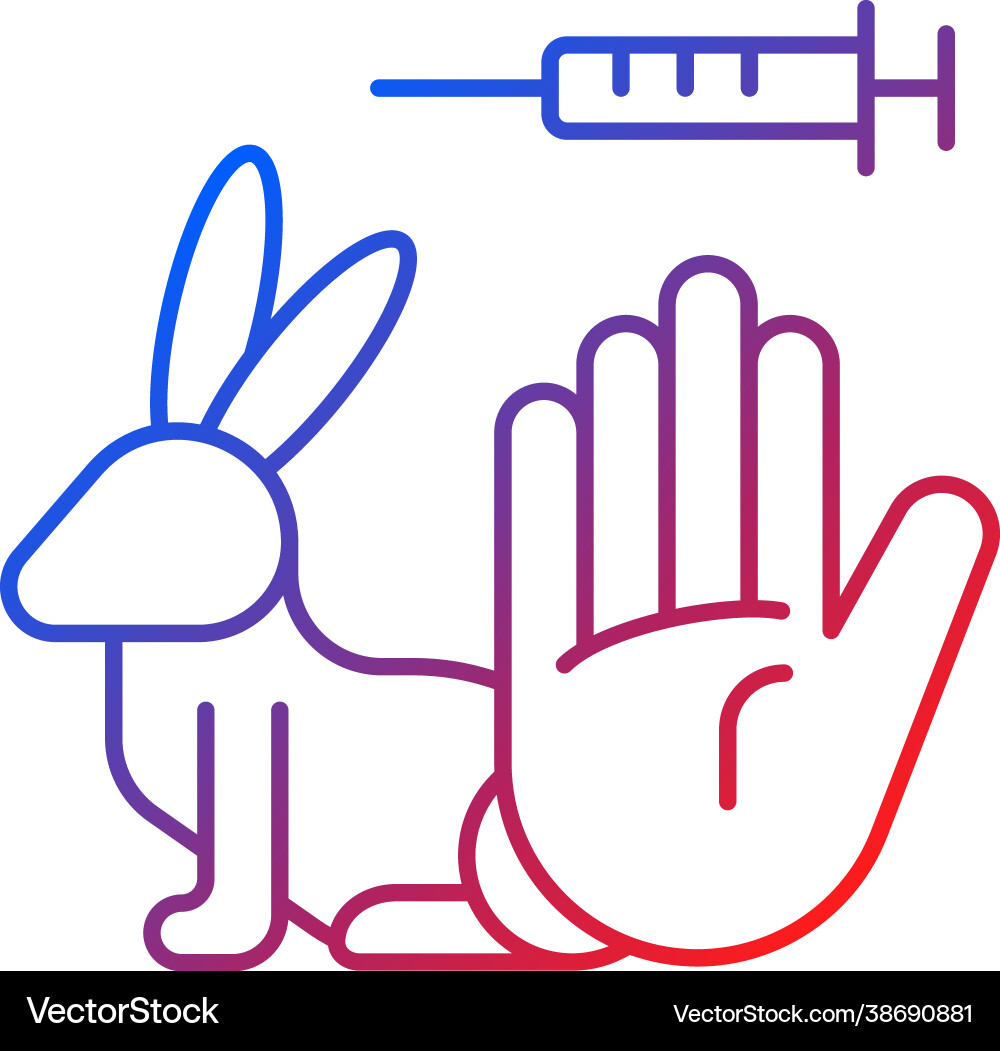 No rabbit testing gradient linear icon No rabbit testing gradient linear icon Vector Image