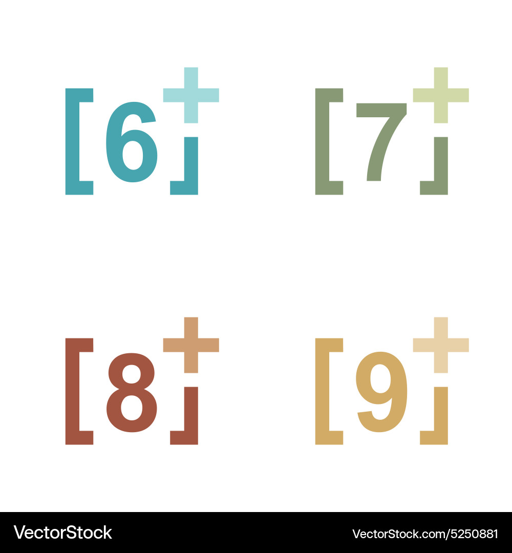 Number plus figure colorful design icon Vector Image