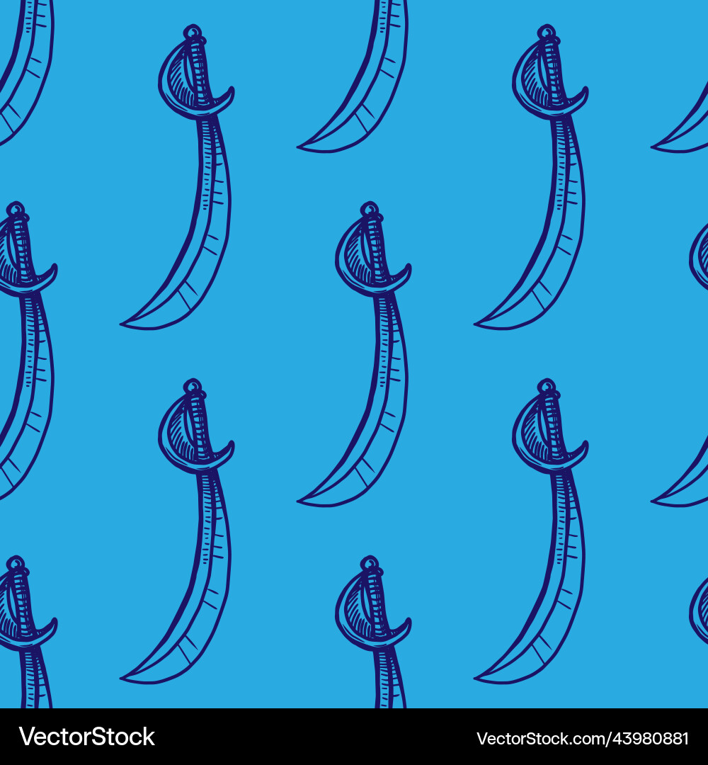 Old saber seamless pattern Old saber seamless pattern vector image