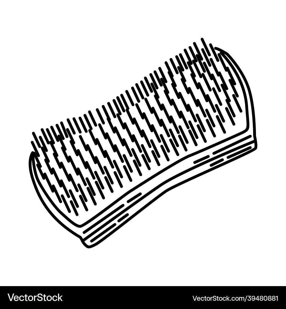 Pet detangling brush icon doodle hand drawn Pet detangling brush icon doodle hand drawn vector image