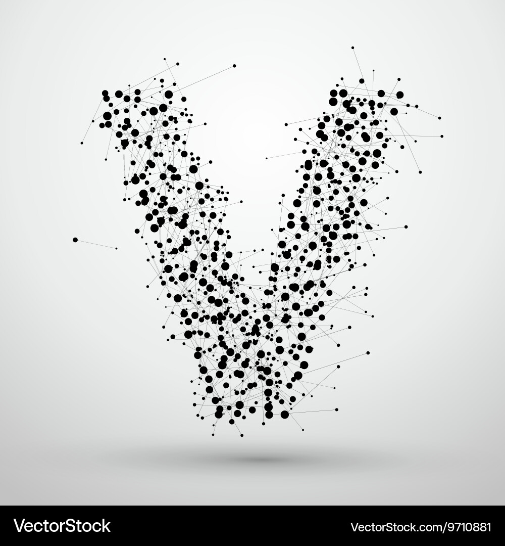 Point line consisting of letters font design vector image