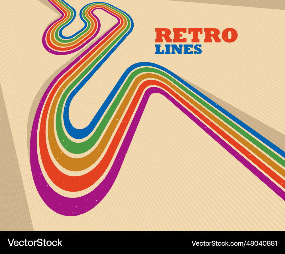 Retro style abstract background with curve lines Retro style abstract background with curve lines Vector Image