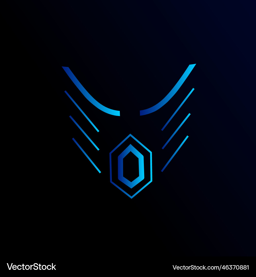 Robot logo design with dark background abstract Vector Image