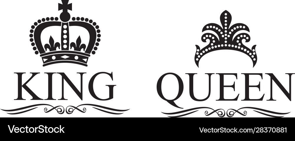 Royal Crowns - King and Queen vector image