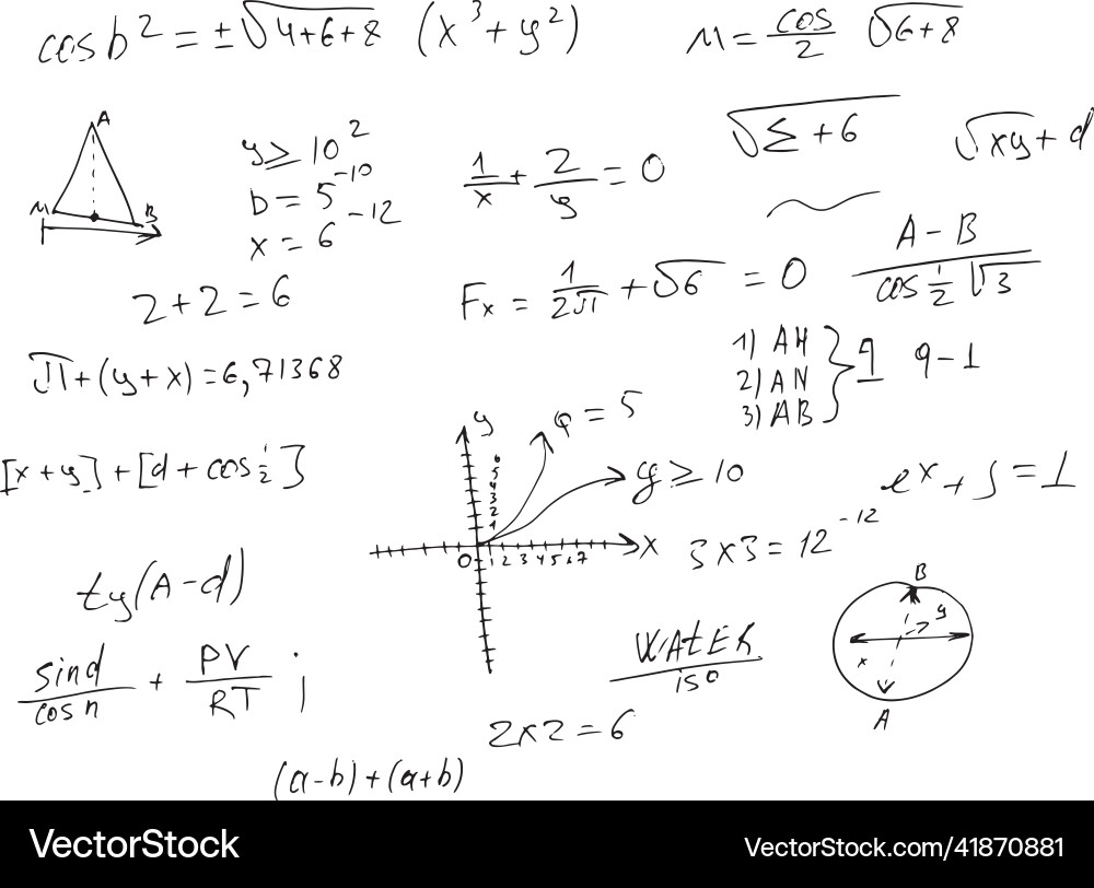 Scientific formulas and mathematical expressions Vector Image