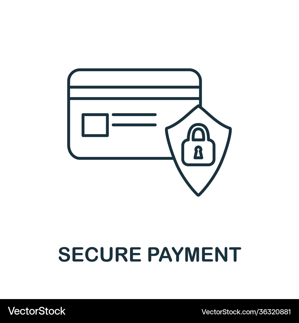 Secure payment icon simple element from internet Vector Image