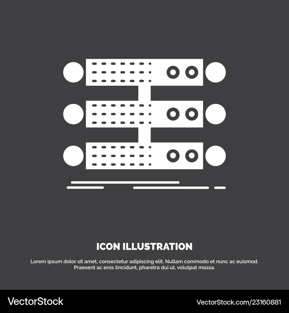 Server structure rack database data icon glyph Server structure rack database data icon glyph vector image