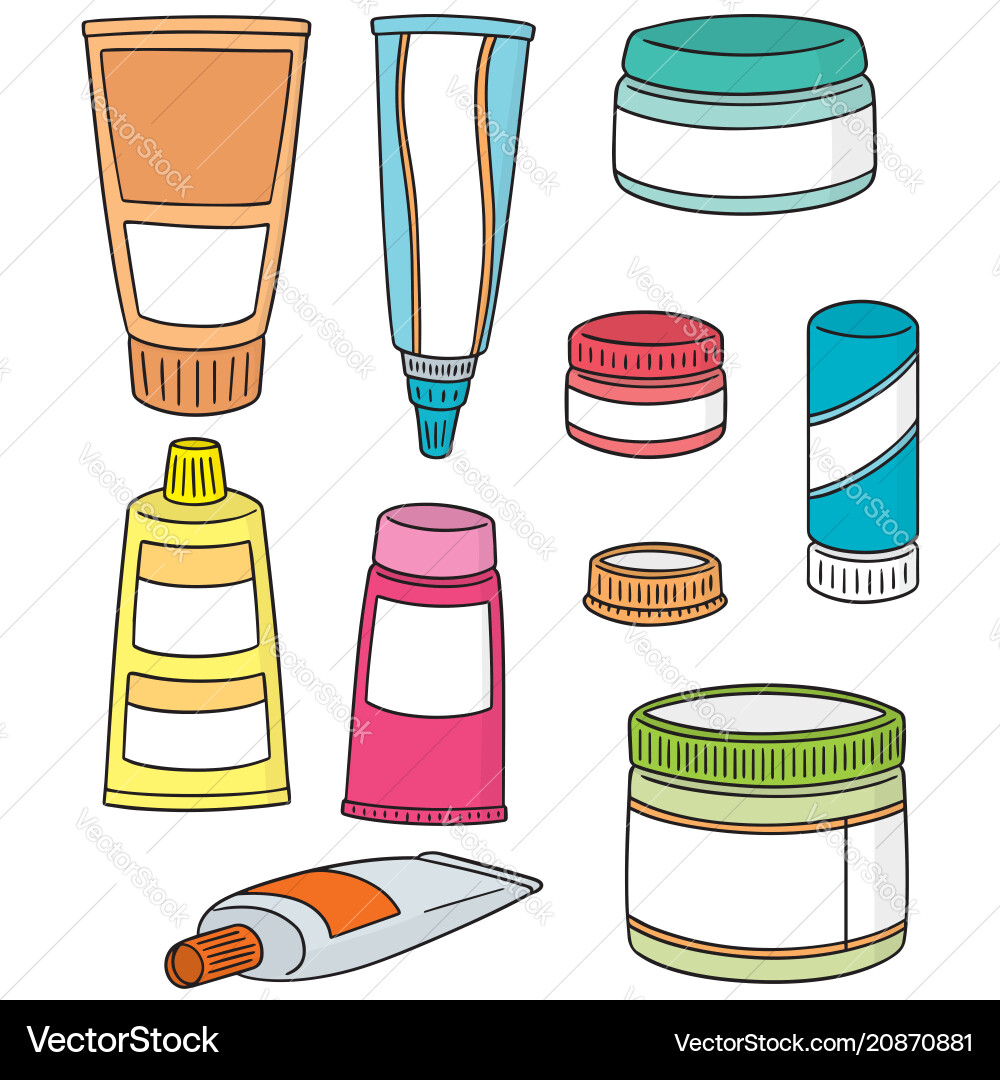 Set aktueller Kosmetik und Medizin Set aktueller Kosmetik und Medizin vektorbild