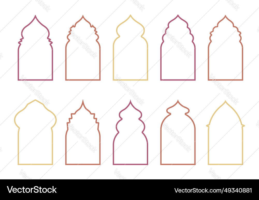 Set aus arabischen islamischen Rahmen orientalisch arabesque Set aus arabischen islamischen Rahmen orientalisch arabesque vektorbild