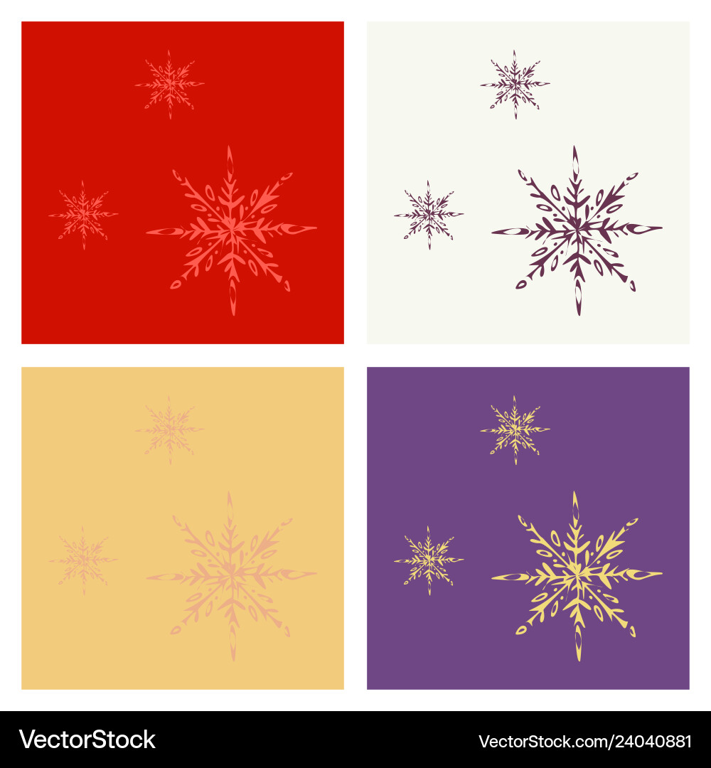 Set of snowflake icon sign design red background Set of snowflake icon sign design red background Vector Image