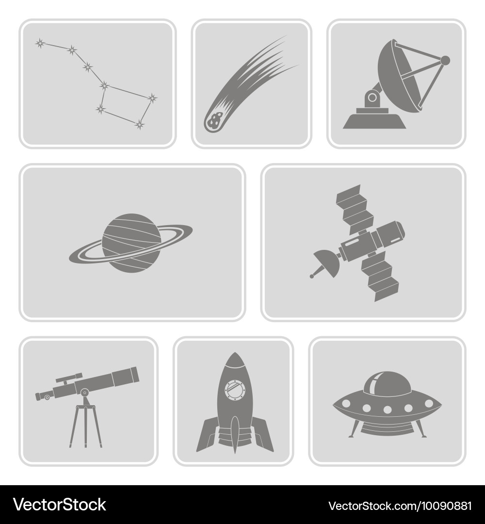 Set with astronomy and space icons Vector Image