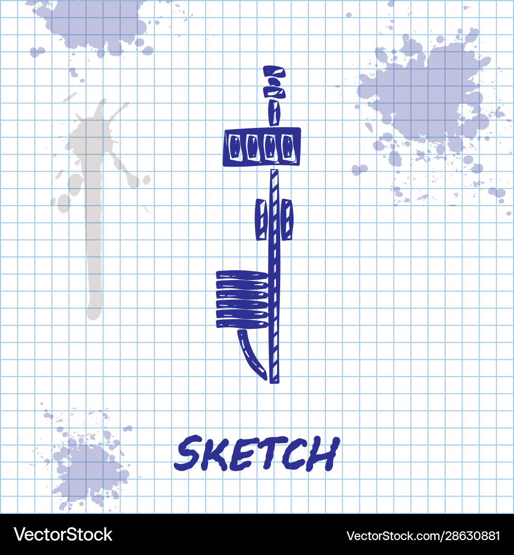 Sketch line standalone sensor icon isolated Sketch line standalone sensor icon isolated vector image