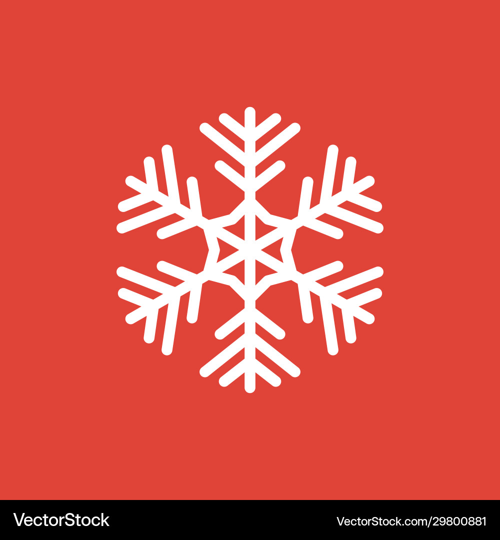 Snowflake icon isolated on red Snowflake icon isolated on red vector image