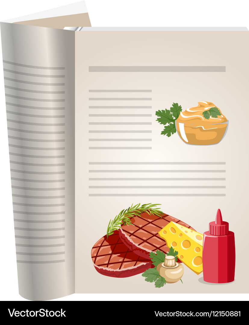 Template pages of a cookbook vector image