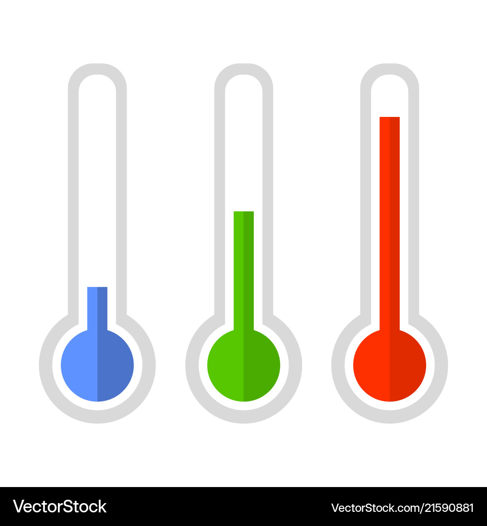 Thermometer Icon Set - Simple Style Vector Image