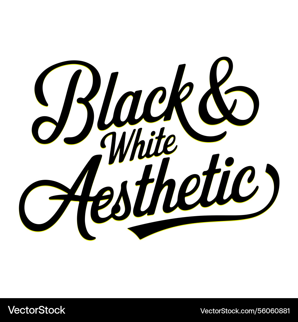 Typography elegant script font black and white vector image