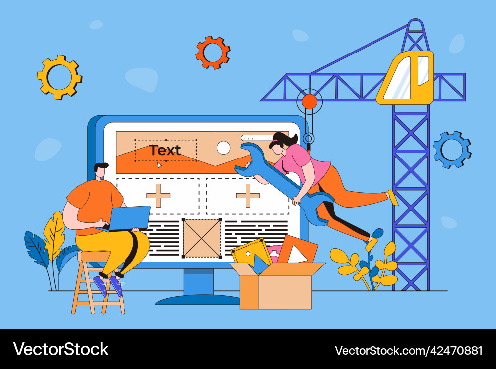 Web Development Wireframe Concept vector image