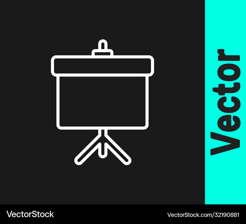 White line presentation board with graph schedule Vector Image