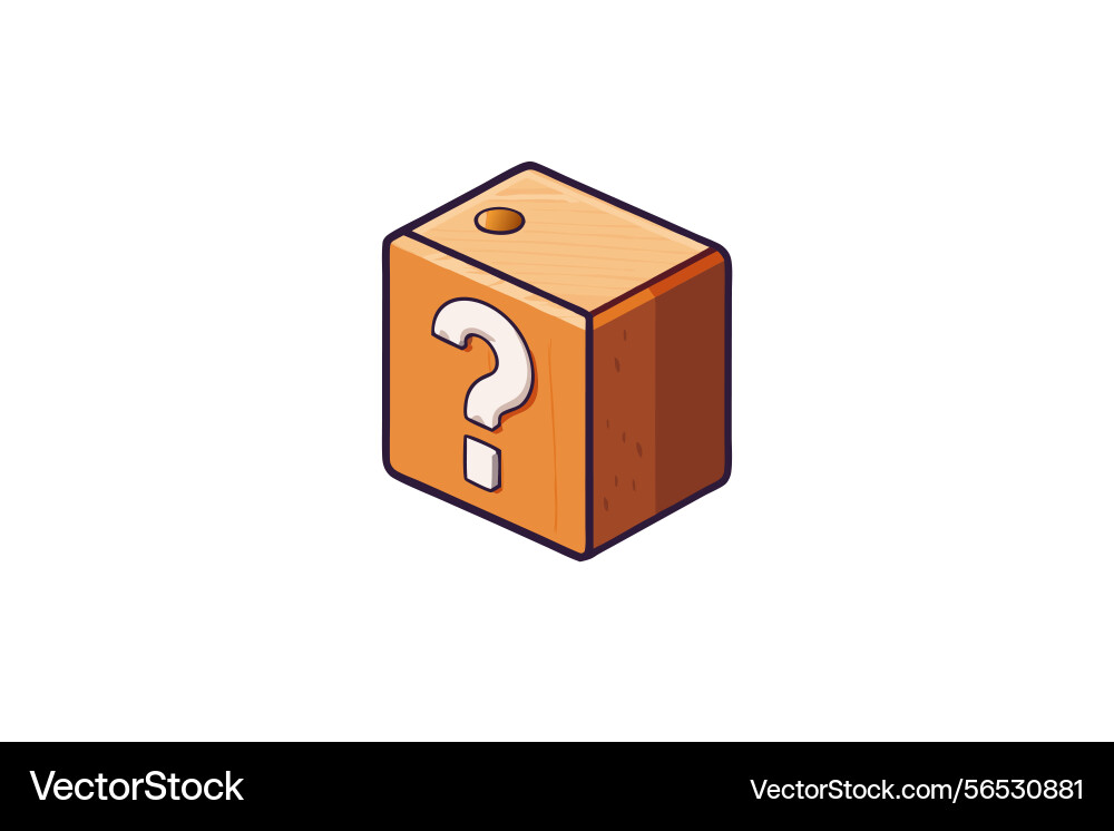 Wooden block with a question mark symbol Wooden block with a question mark symbol vector image