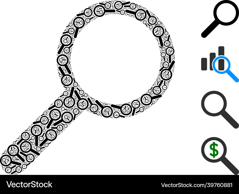 Zoom icon recursive composition Zoom icon recursive composition vector image