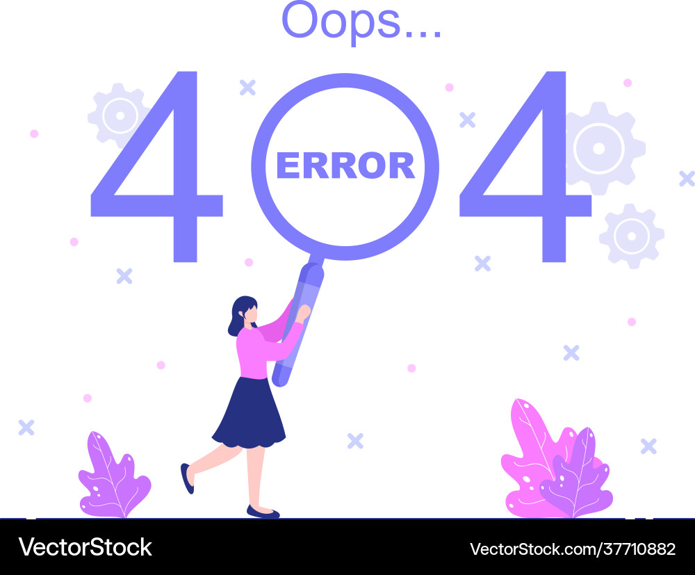 404 error and page not found lost connect vector image