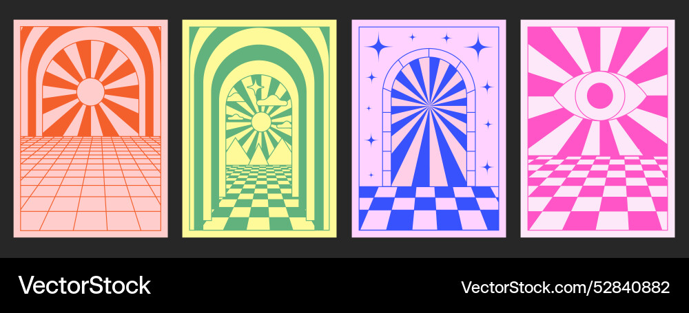 Abstract Psychedelic Patterns vector image
