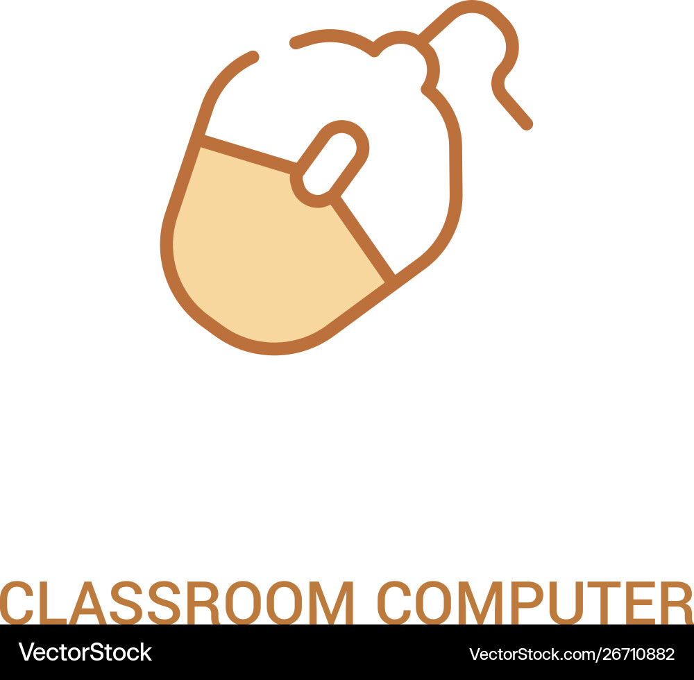 Classroom computer mouse concept 2 colored icon Vector Image