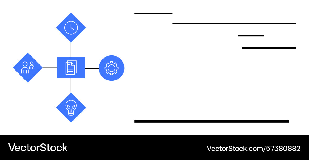 Collaborative workflow concept with document time Collaborative workflow concept with document time vector image
