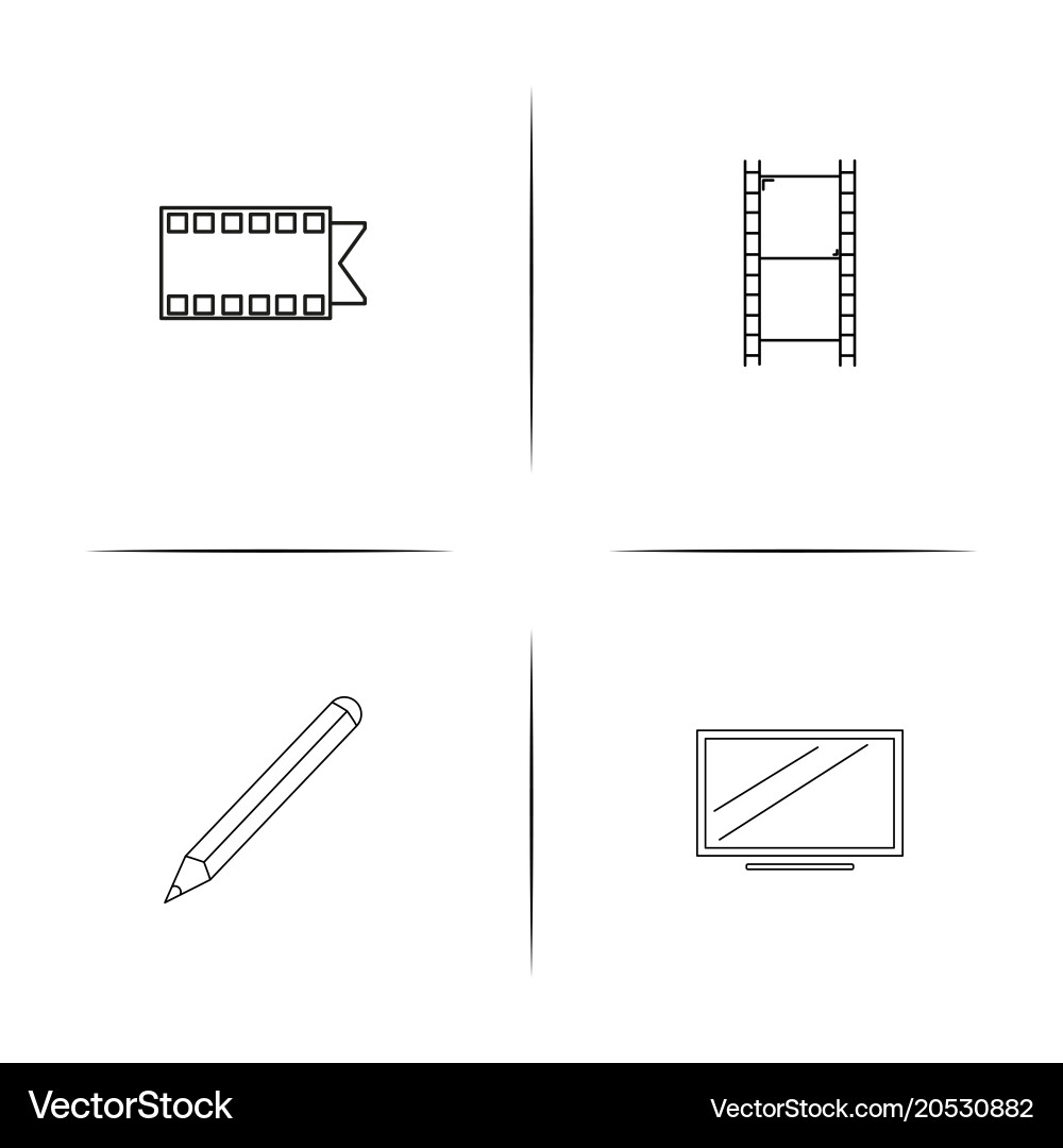 Creative process and design simple linear icons Vector Image