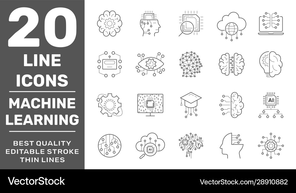 Deep machine learning and artificial intelligence Vector Image