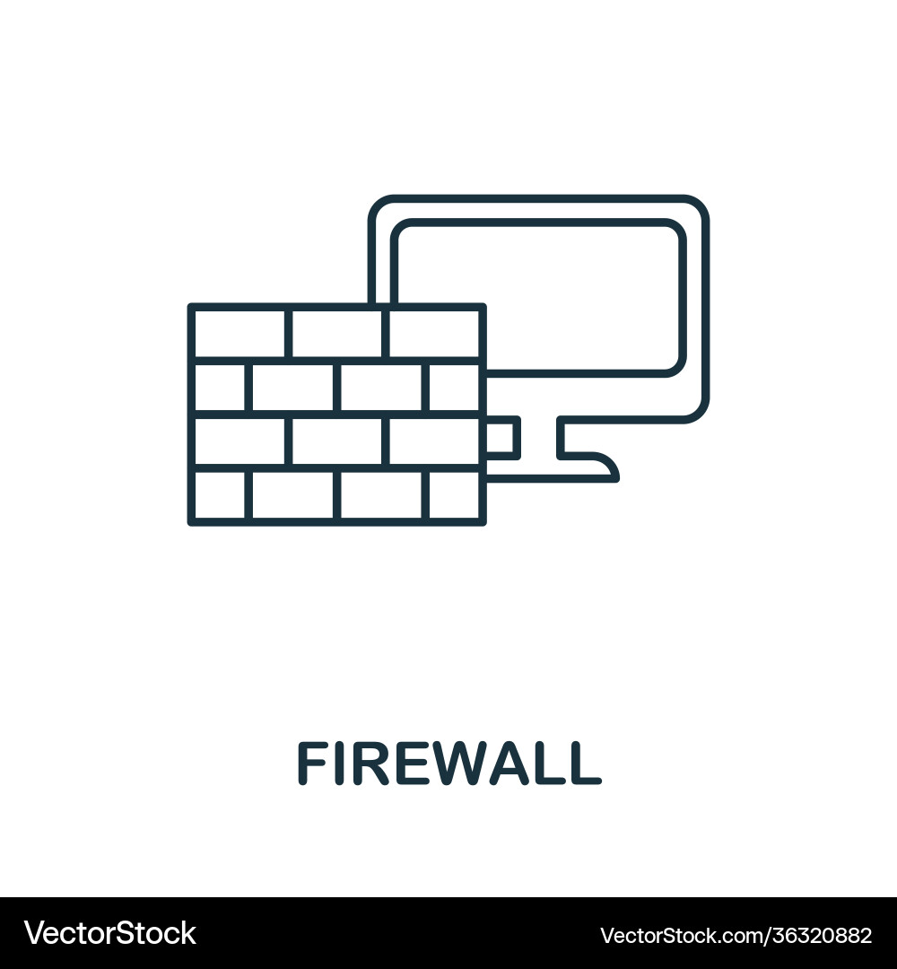 Firewall icon simple element from internet vector image
