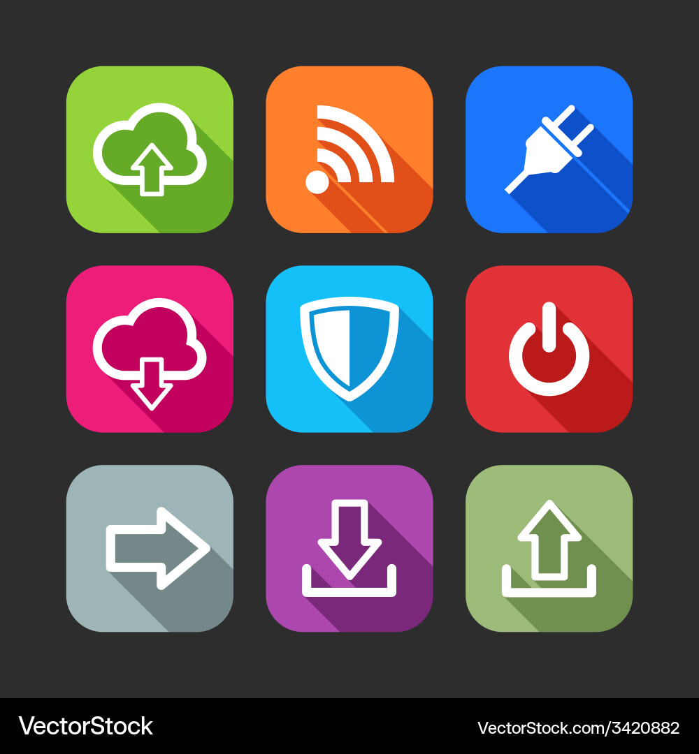 Flat icons for web and mobile applications vector image